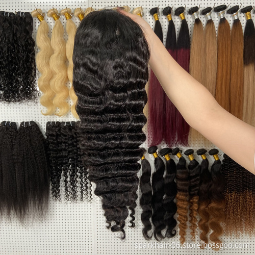 Deep Wave Transparent Ful Lace Wig Pre-Plucked Bleached Knots Human Hair Wigs For Women Brazillian Deep Wave Curly Wig Vendor